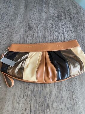 Women’s Apt 9 Patchwork Wristlet Clutch in Tan, Cream & Black